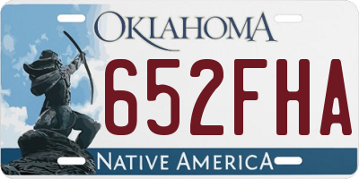 OK license plate 652FHA