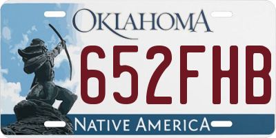 OK license plate 652FHB