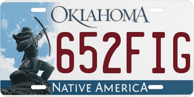 OK license plate 652FIG