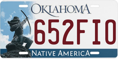 OK license plate 652FIO