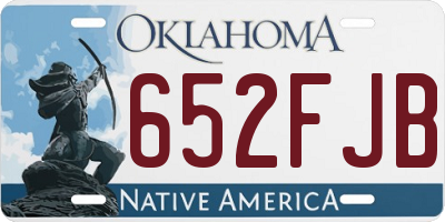 OK license plate 652FJB
