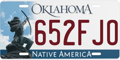 OK license plate 652FJO