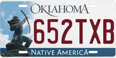 OK license plate 652TXB