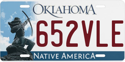 OK license plate 652VLE