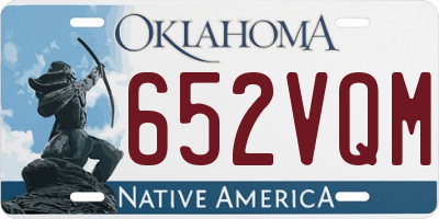 OK license plate 652VQM