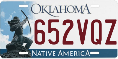 OK license plate 652VQZ