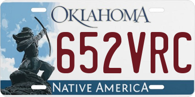 OK license plate 652VRC