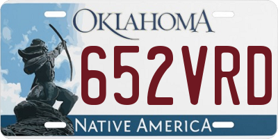 OK license plate 652VRD