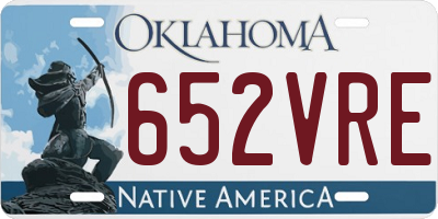 OK license plate 652VRE