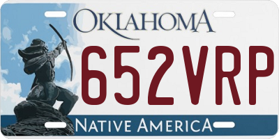 OK license plate 652VRP