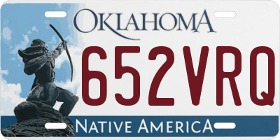 OK license plate 652VRQ