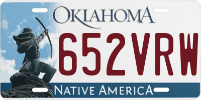 OK license plate 652VRW