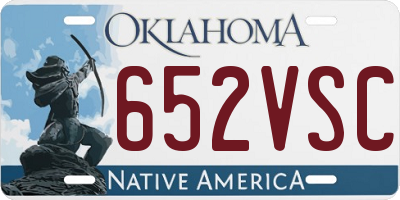 OK license plate 652VSC
