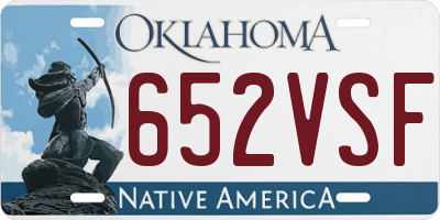 OK license plate 652VSF