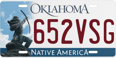 OK license plate 652VSG