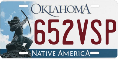 OK license plate 652VSP