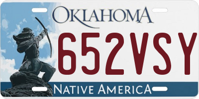 OK license plate 652VSY