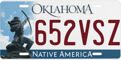 OK license plate 652VSZ