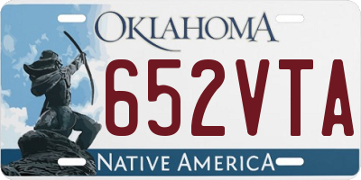 OK license plate 652VTA