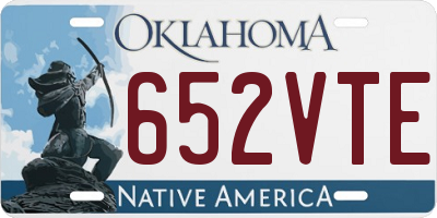 OK license plate 652VTE