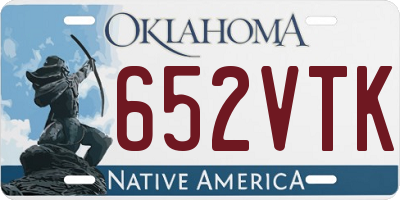 OK license plate 652VTK