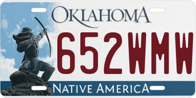 OK license plate 652WMW
