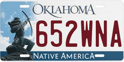 OK license plate 652WNA