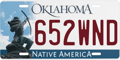 OK license plate 652WND