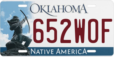 OK license plate 652WOF