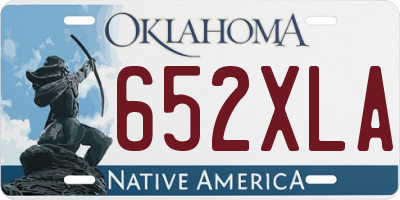 OK license plate 652XLA