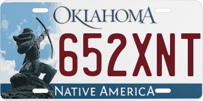 OK license plate 652XNT