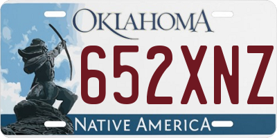 OK license plate 652XNZ