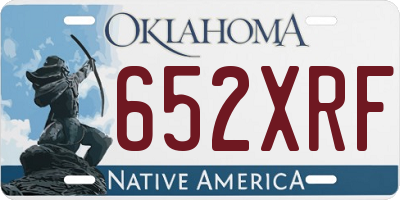 OK license plate 652XRF