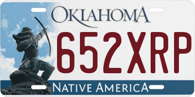 OK license plate 652XRP