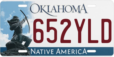 OK license plate 652YLD