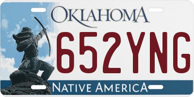 OK license plate 652YNG