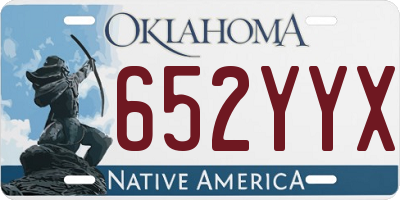 OK license plate 652YYX