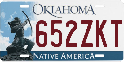 OK license plate 652ZKT