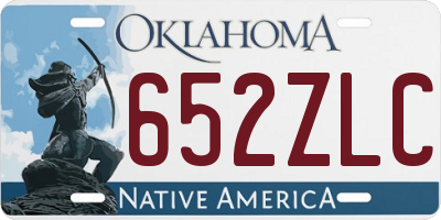 OK license plate 652ZLC