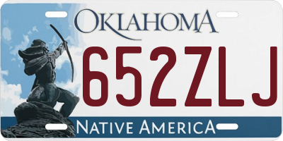 OK license plate 652ZLJ