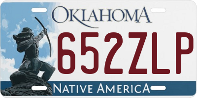 OK license plate 652ZLP