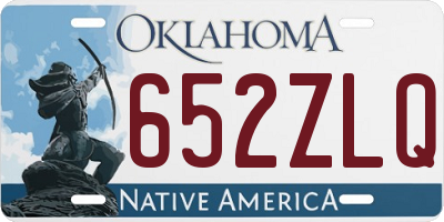 OK license plate 652ZLQ