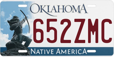 OK license plate 652ZMC