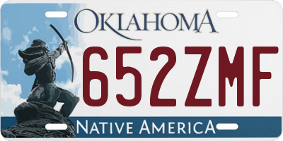 OK license plate 652ZMF