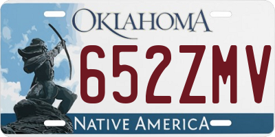 OK license plate 652ZMV