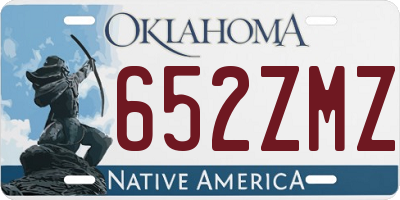 OK license plate 652ZMZ