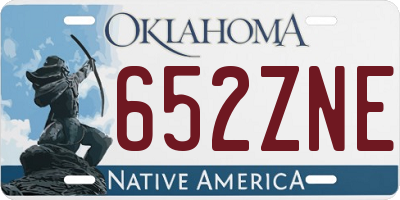 OK license plate 652ZNE