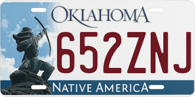 OK license plate 652ZNJ