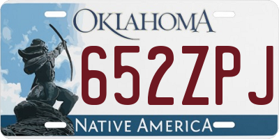 OK license plate 652ZPJ