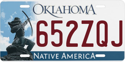 OK license plate 652ZQJ